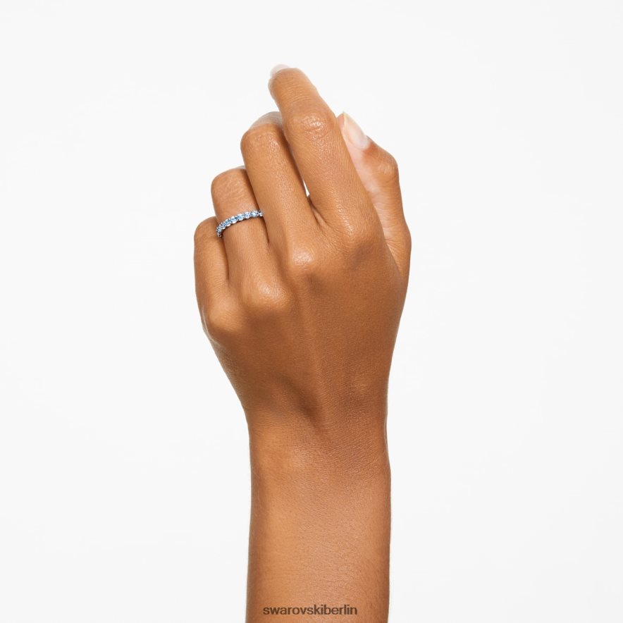 Swarovski Matrixring Rundschliff, blau, rhodiniert Schmuck HLT4481005