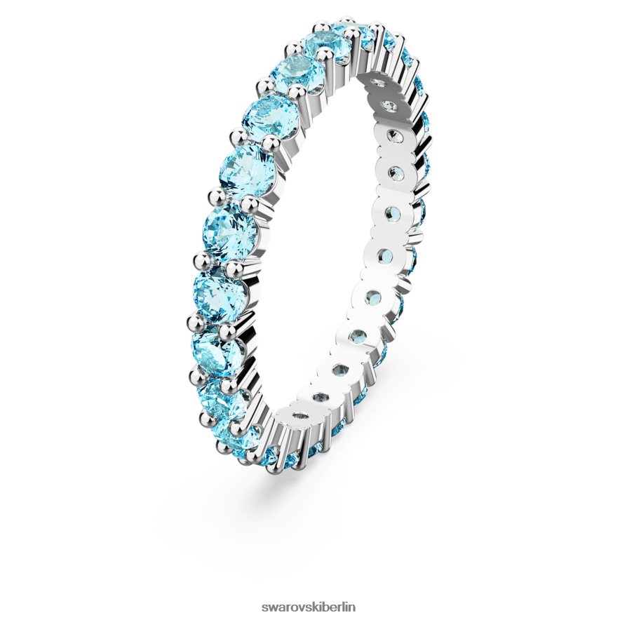 Swarovski Matrixring Rundschliff, blau, rhodiniert Schmuck HLT4481005