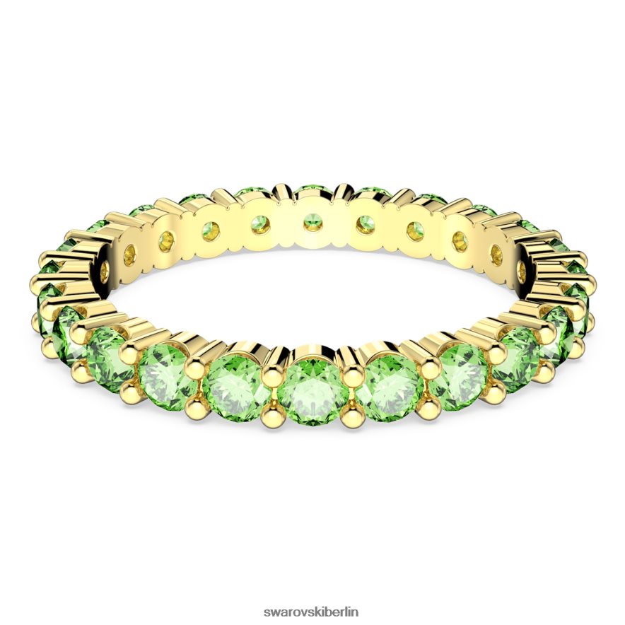 Swarovski Matrixring Rundschliff, grün, vergoldet Schmuck HLT448995
