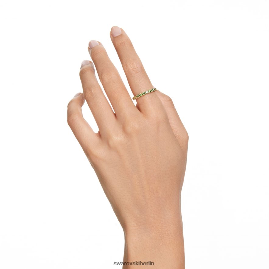 Swarovski Matrixring Rundschliff, grün, vergoldet Schmuck HLT448995