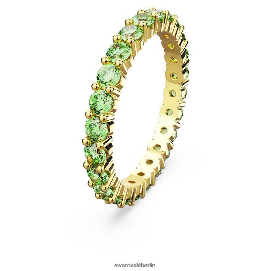 Swarovski Matrixring Rundschliff, grün, vergoldet Schmuck HLT448995