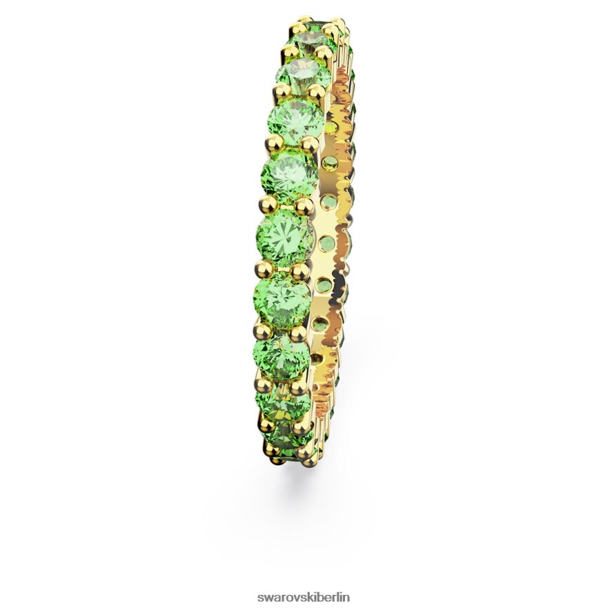 Swarovski Matrixring Rundschliff, grün, vergoldet Schmuck HLT448995