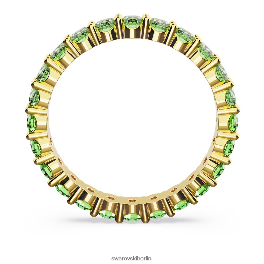 Swarovski Matrixring Rundschliff, grün, vergoldet Schmuck HLT448995
