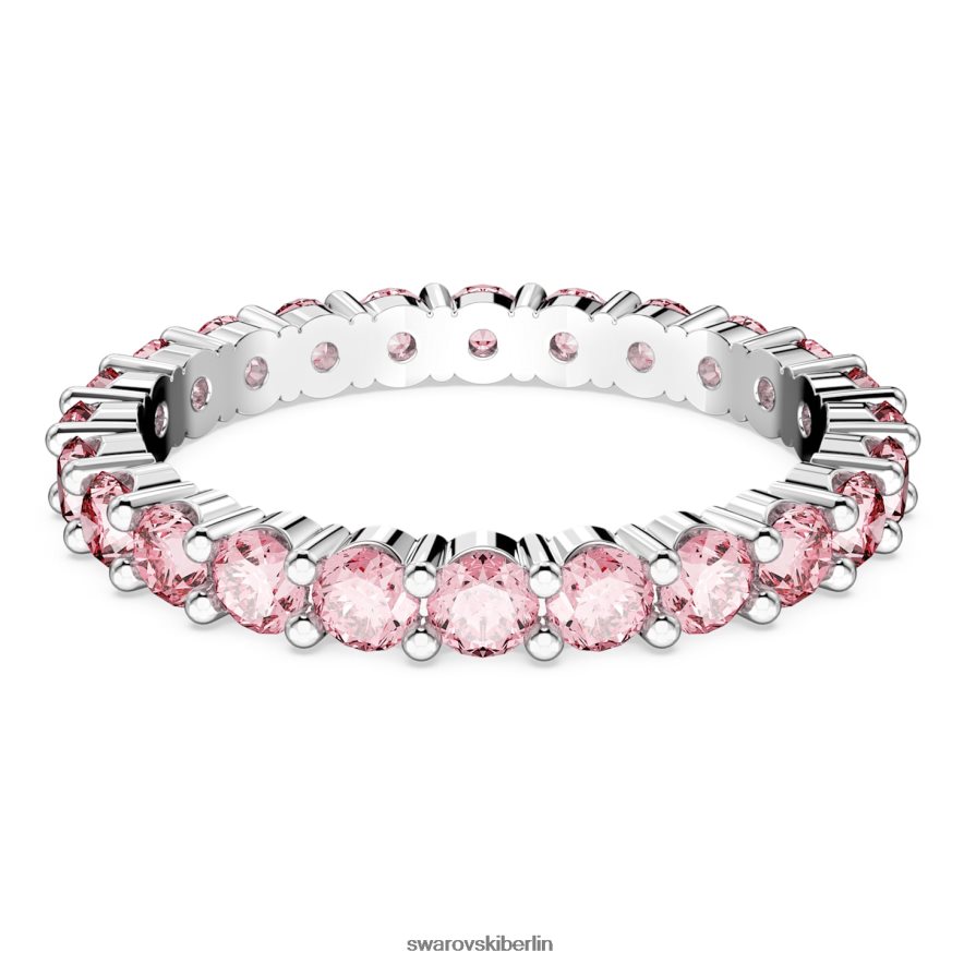 Swarovski Matrixring Rundschliff, rosa, rhodiniert Schmuck HLT4481003