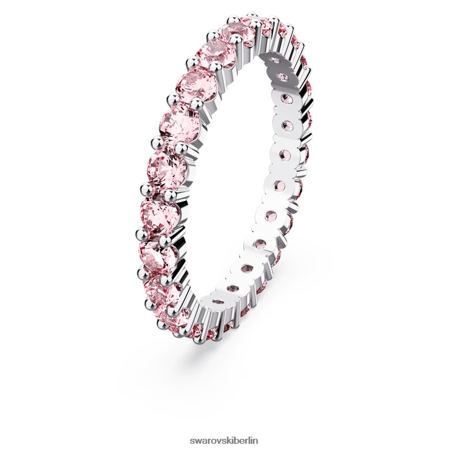 Swarovski Matrixring Rundschliff, rosa, rhodiniert Schmuck HLT4481003
