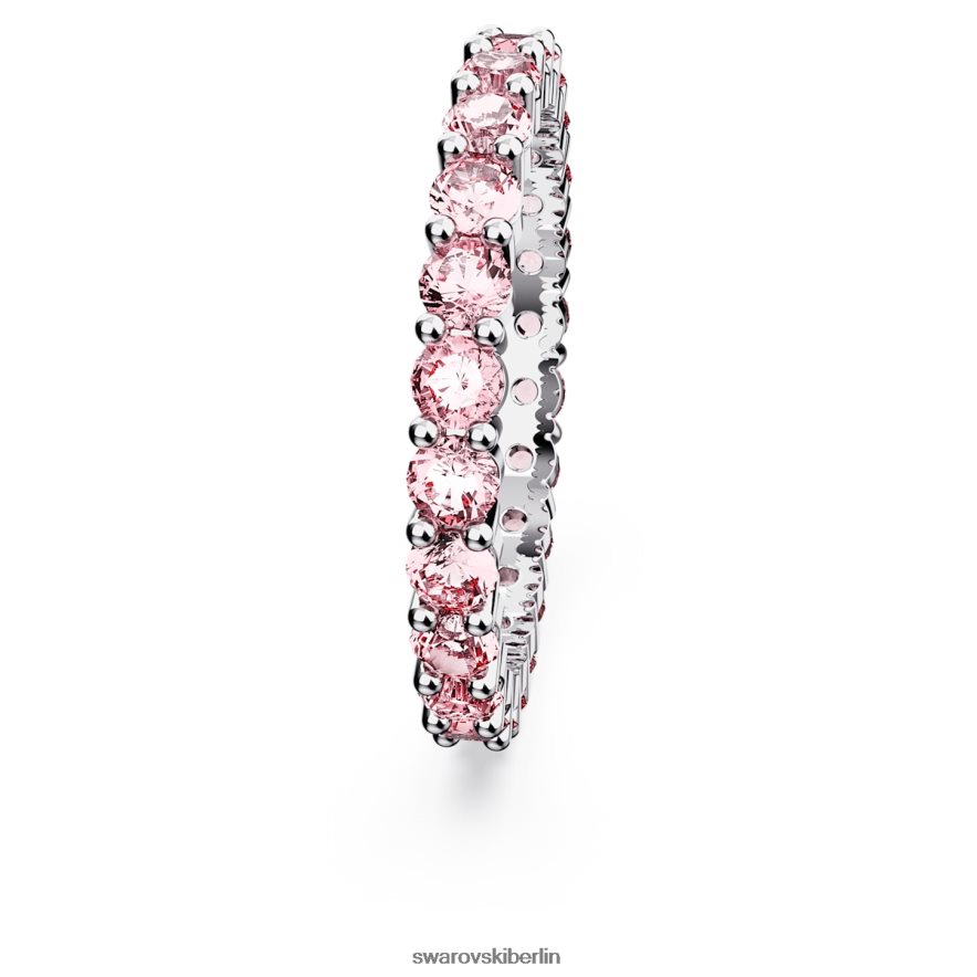 Swarovski Matrixring Rundschliff, rosa, rhodiniert Schmuck HLT4481003