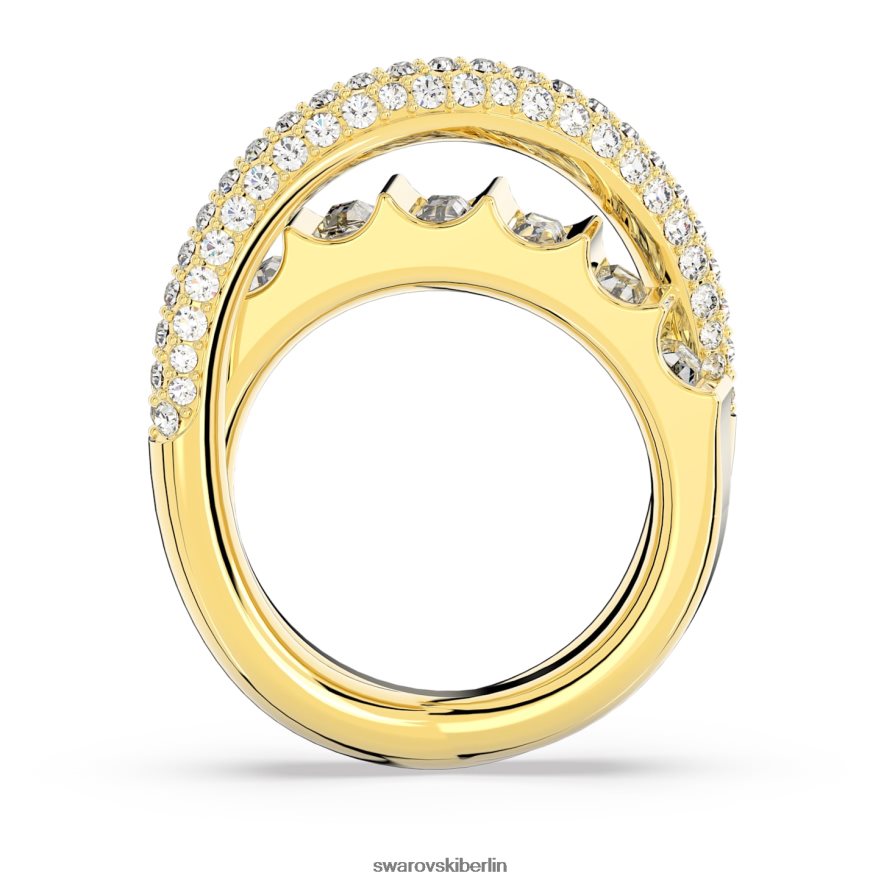Swarovski Rota-Cocktailring Mischschliffe, weiß, vergoldet Schmuck HLT4481011