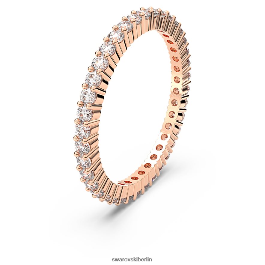 Swarovski Vittore-Ring Rundschliff, weiß, rosévergoldet Schmuck HLT4481013