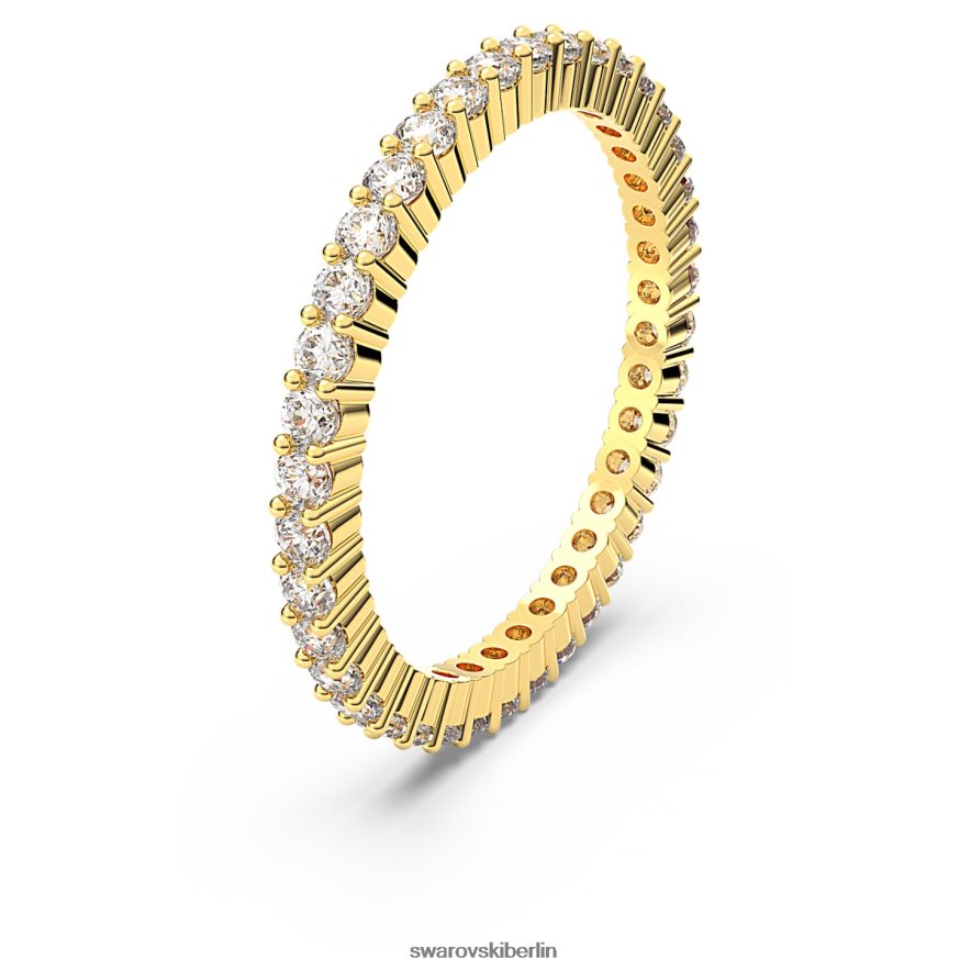 Swarovski Vittore-Ring Rundschliff, weiß, vergoldet Schmuck HLT4481002