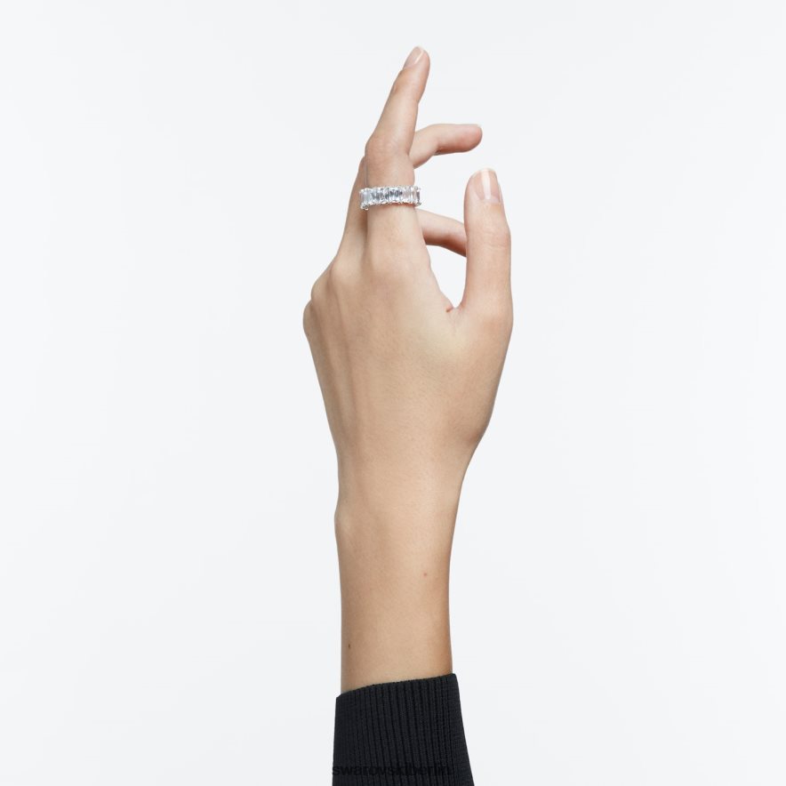 Swarovski Vittore-Ring rechteckiger Schliff, weiß, rhodiniert Schmuck HLT448998