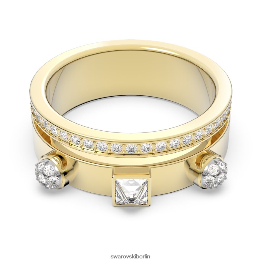 Swarovski spannender Ring Mischschliffe, weiß, vergoldet Schmuck HLT4481019