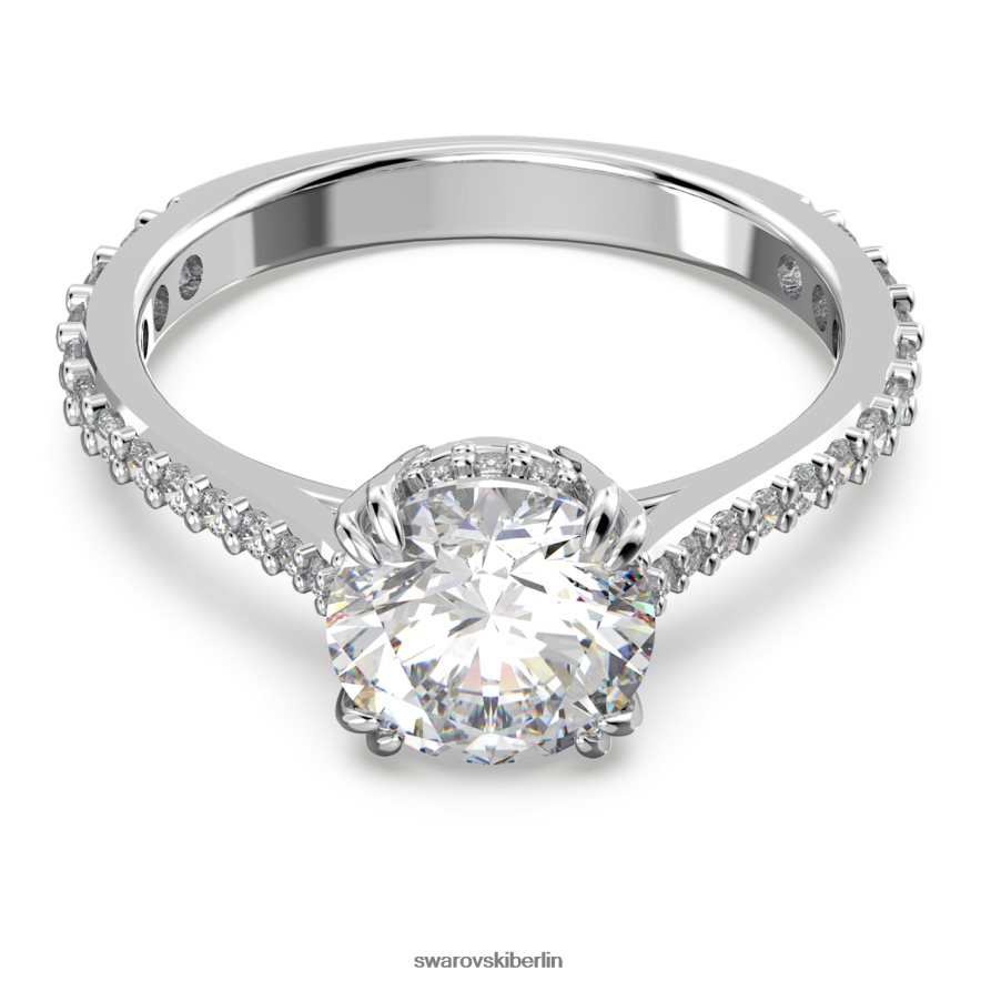 Swarovski Constella Cocktailring Prinzessschliff, Pavé, weiß, rhodiniert Schmuck HLT448987