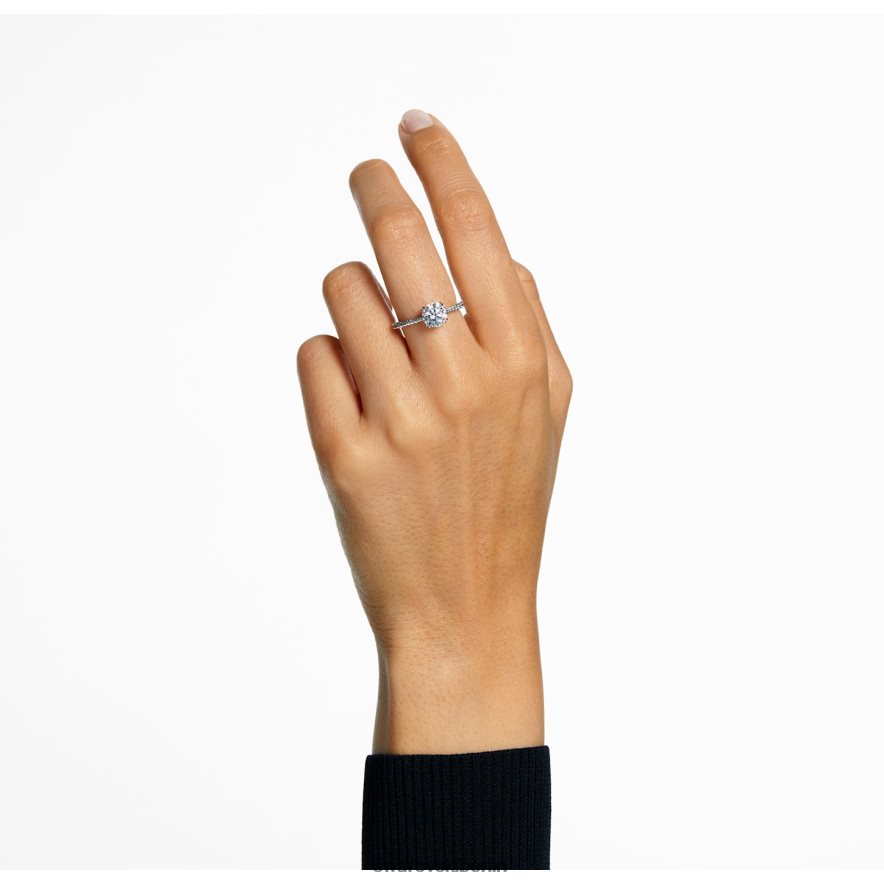 Swarovski Constella Cocktailring Prinzessschliff, Pavé, weiß, rhodiniert Schmuck HLT448987