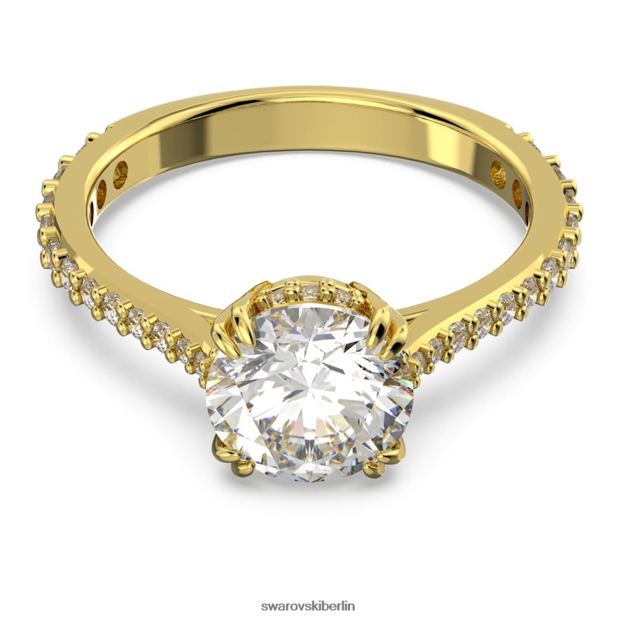 Swarovski Constella Cocktailring Prinzessschliff, Pavé, weiß, vergoldet Schmuck HLT448983