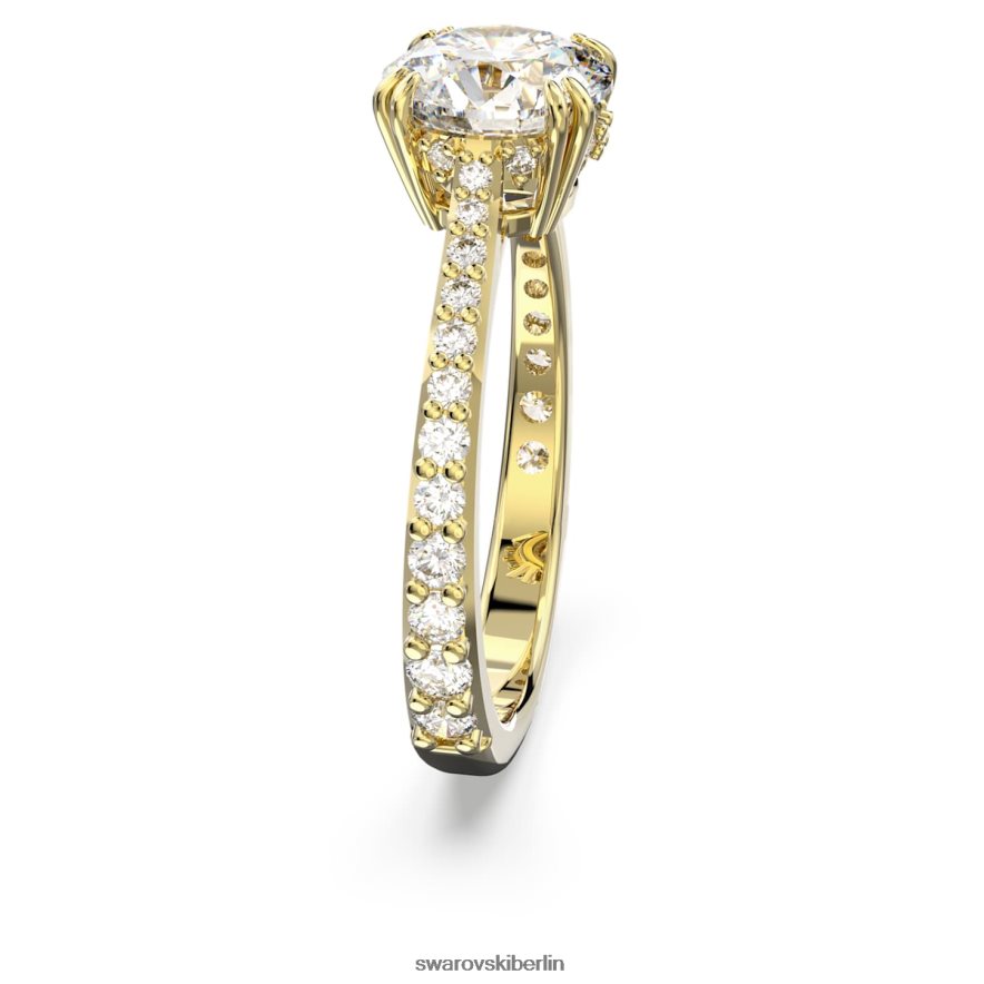 Swarovski Constella Cocktailring Prinzessschliff, Pavé, weiß, vergoldet Schmuck HLT448983