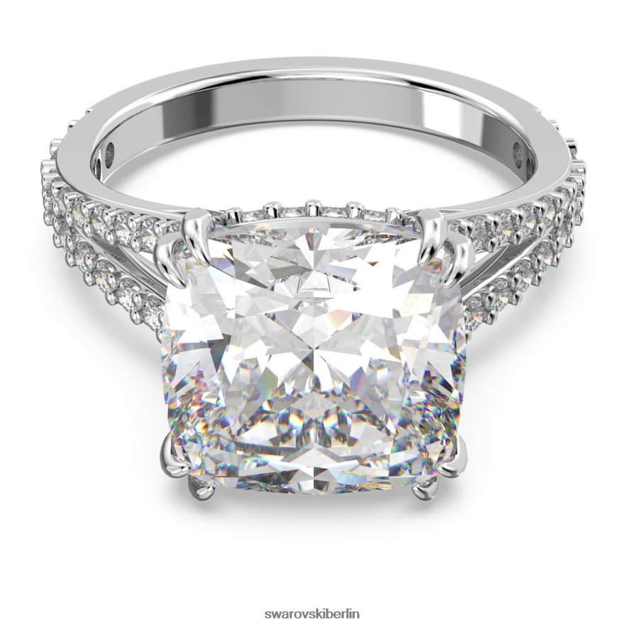 Swarovski Constella Cocktailring Quadratisch geschnitten, Pavé, weiß, rhodiniert Schmuck HLT4481031