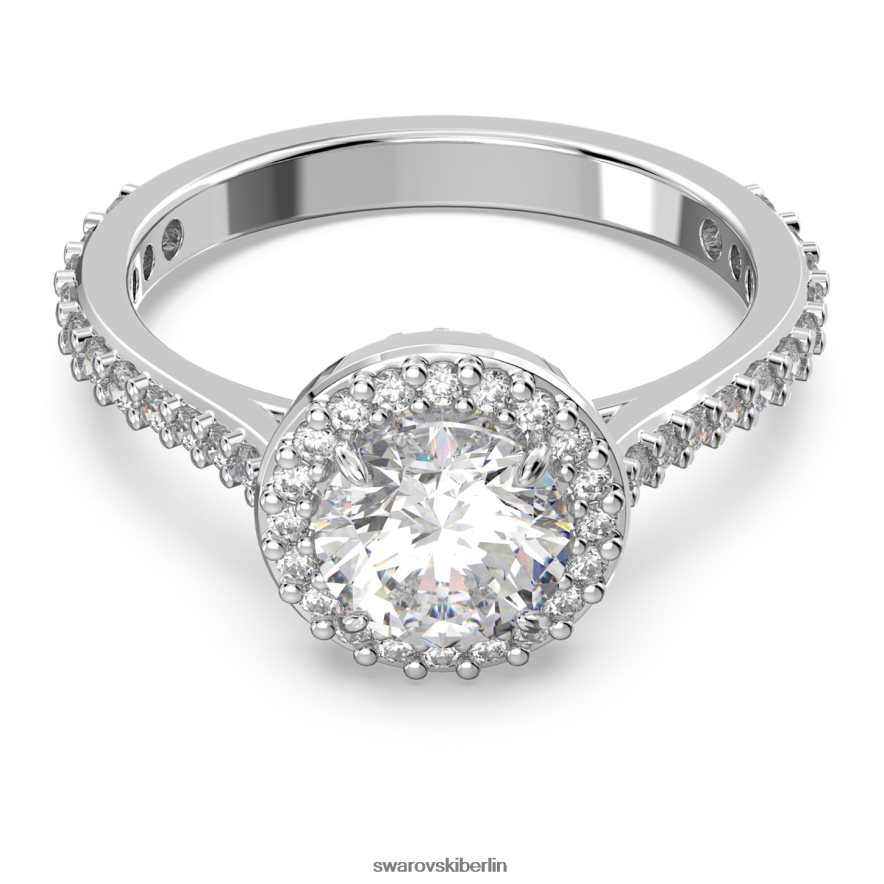 Swarovski Constella Cocktailring Rundschliff, Pavé, weiß, rhodiniert Schmuck HLT448985