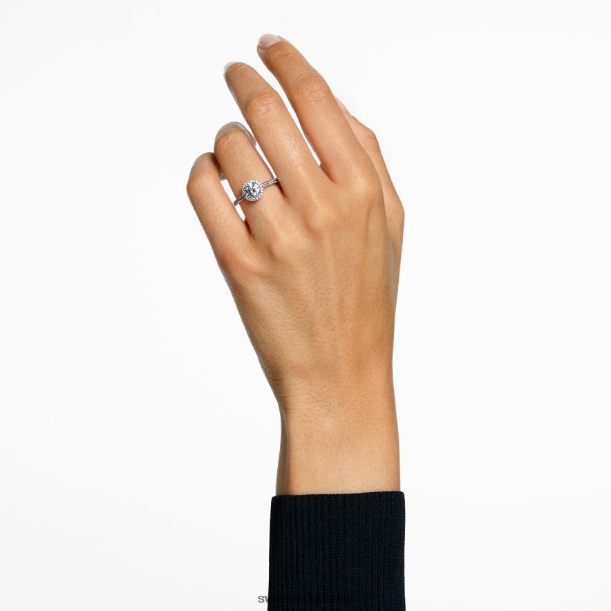 Swarovski Constella Cocktailring Rundschliff, Pavé, weiß, rhodiniert Schmuck HLT448985