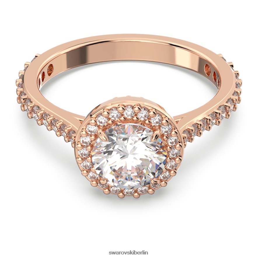 Swarovski Constella Cocktailring Rundschliff, Pavé, weiß, rosévergoldet Schmuck HLT448986