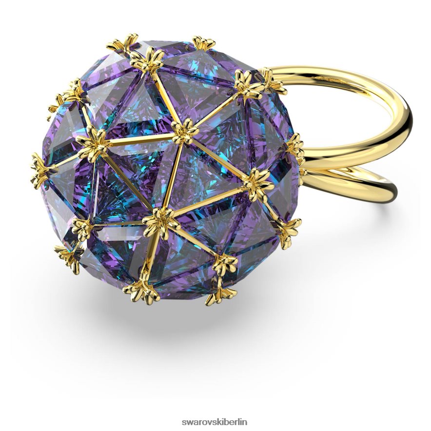 Swarovski Curiosa-Cocktailring Dreiecksschliff, blau, vergoldet Schmuck HLT4481054