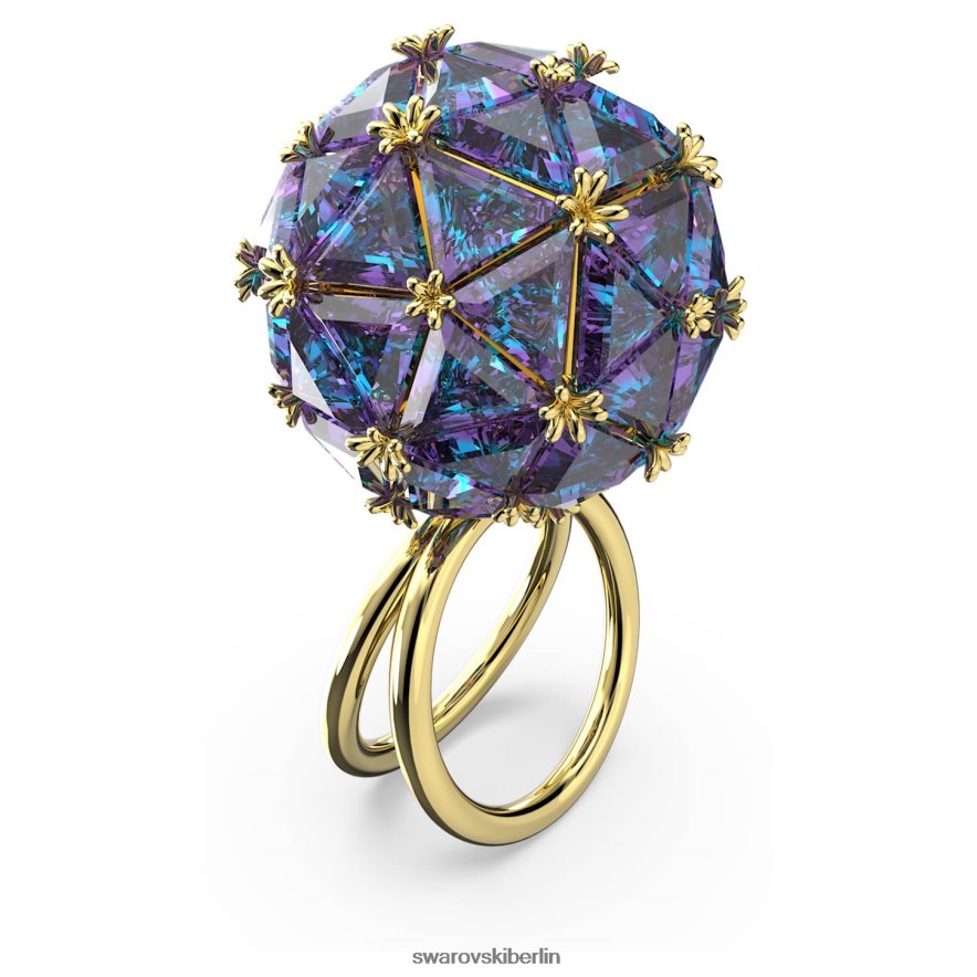 Swarovski Curiosa-Cocktailring Dreiecksschliff, blau, vergoldet Schmuck HLT4481054