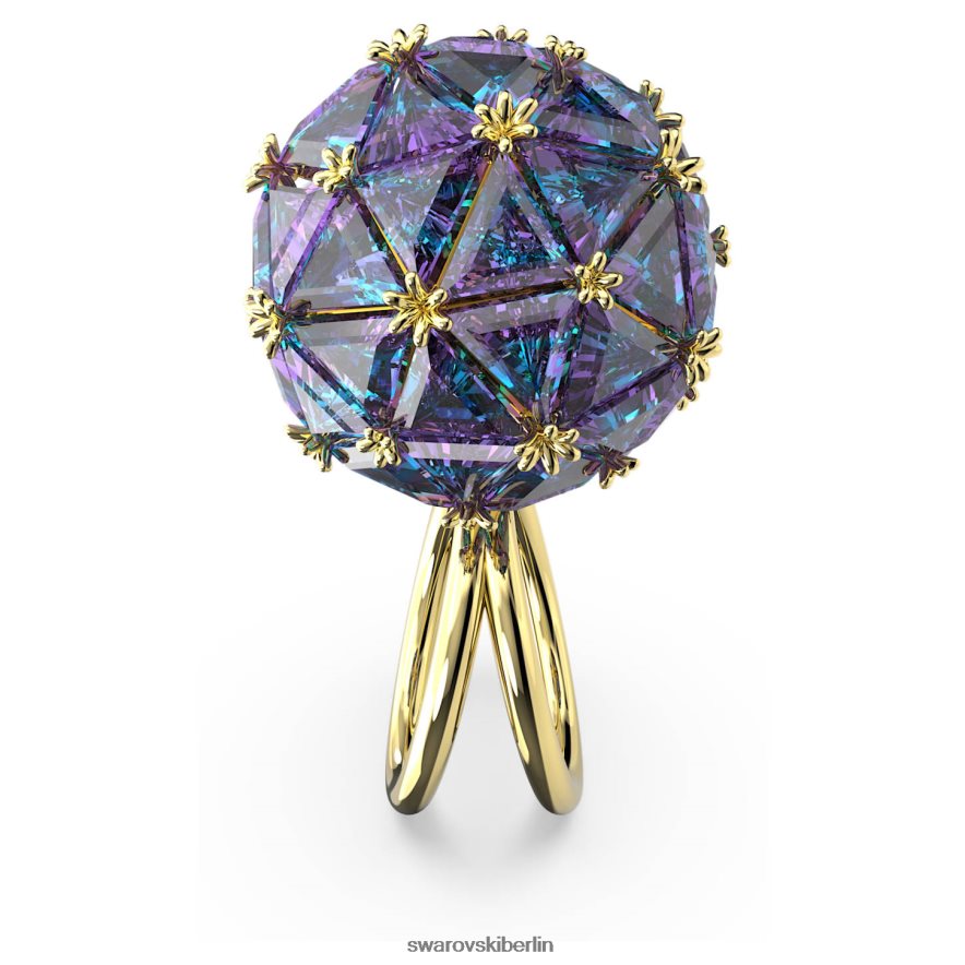 Swarovski Curiosa-Cocktailring Dreiecksschliff, blau, vergoldet Schmuck HLT4481054