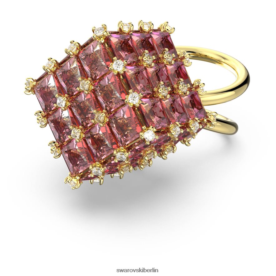 Swarovski Curiosa-Cocktailring quadratischer Schnitt, orange, vergoldet Schmuck HLT4481061