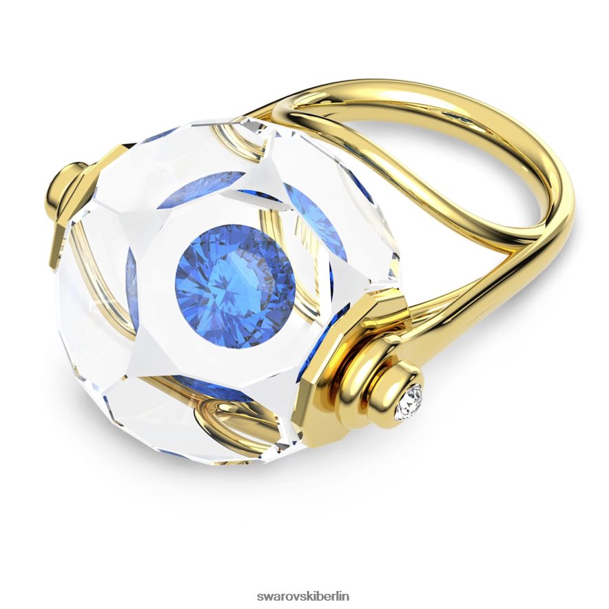 Swarovski Curiosa-Cocktailring schwebender Chaton, blau, vergoldet Schmuck HLT4481080