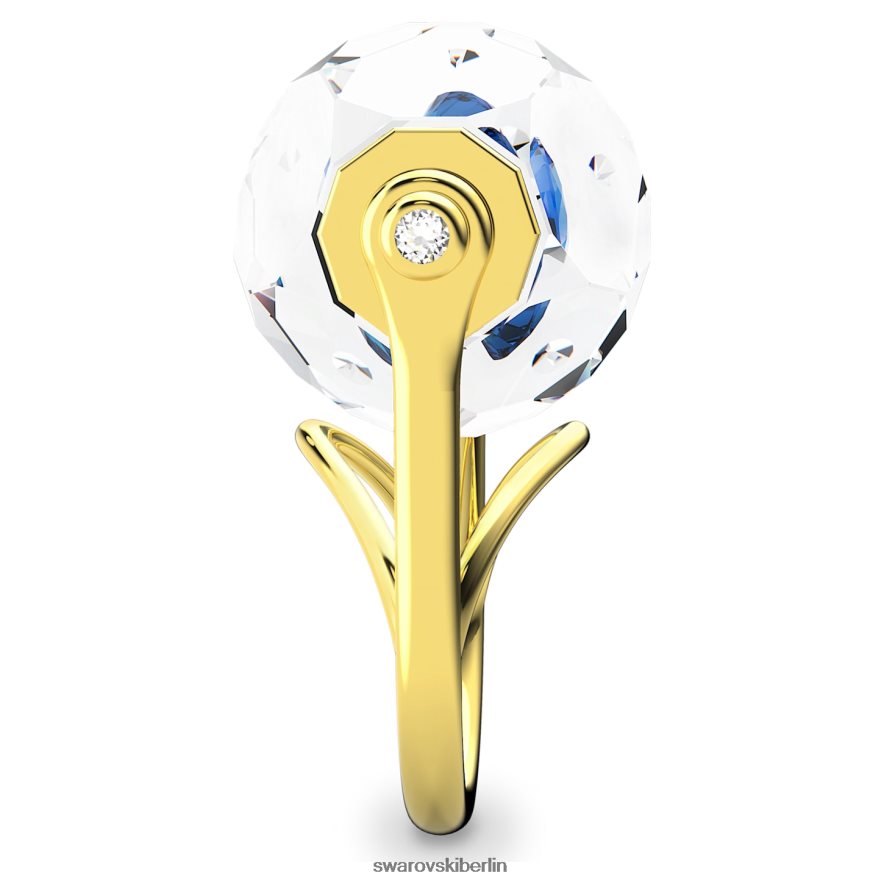 Swarovski Curiosa-Cocktailring schwebender Chaton, blau, vergoldet Schmuck HLT4481080
