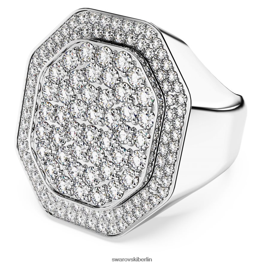 Swarovski Dextera-Cocktailring Achteckform, weiß, rhodiniert Schmuck HLT4481027