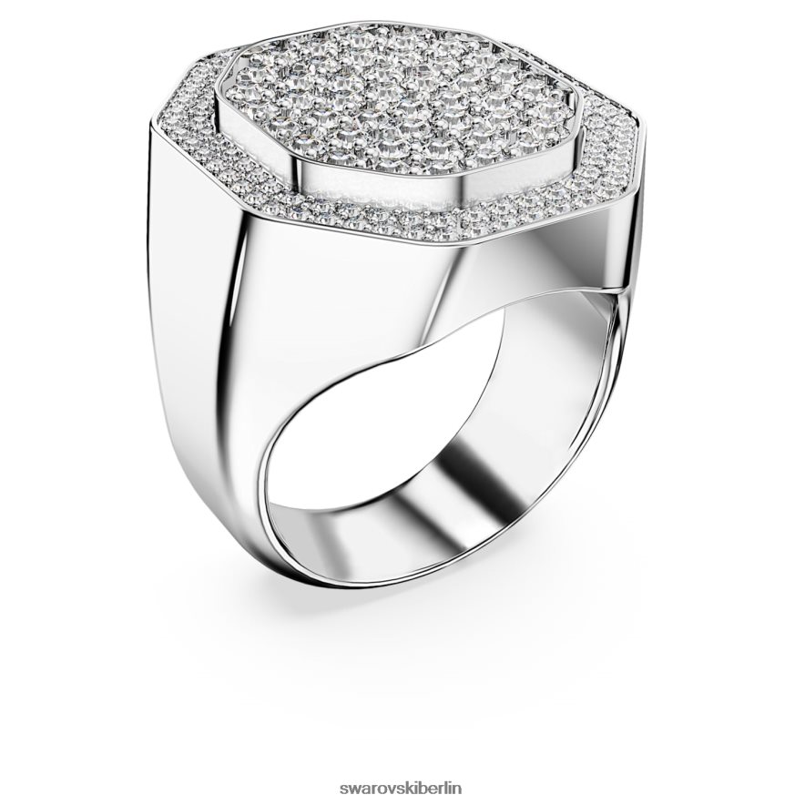 Swarovski Dextera-Cocktailring Achteckform, weiß, rhodiniert Schmuck HLT4481027