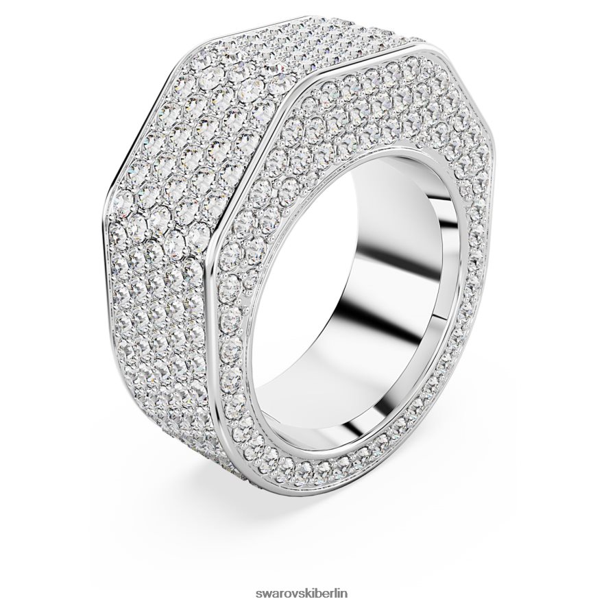 Swarovski Dextera-Ring Achteckform, Pavé, weiß, rhodiniert Schmuck HLT4481042