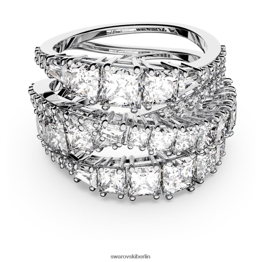 Swarovski Drehwickelring Mischschliffe, weiß, rhodiniert Schmuck HLT4481030