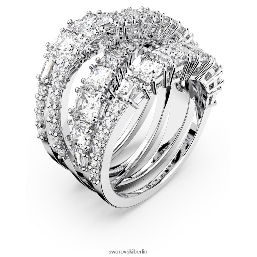 Swarovski Drehwickelring Mischschliffe, weiß, rhodiniert Schmuck HLT4481030