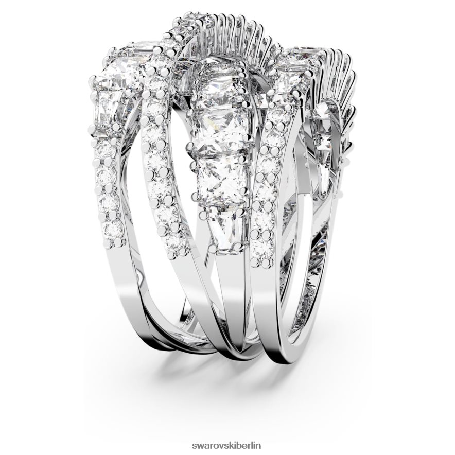 Swarovski Drehwickelring Mischschliffe, weiß, rhodiniert Schmuck HLT4481030