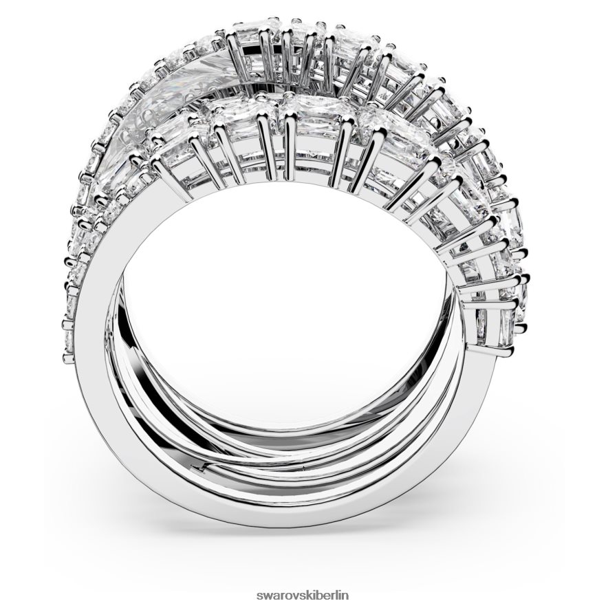 Swarovski Drehwickelring Mischschliffe, weiß, rhodiniert Schmuck HLT4481030