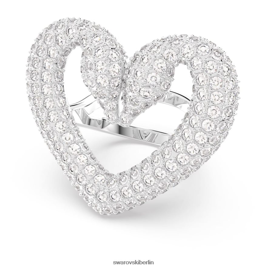 Swarovski Ein Cocktailring Herz, weiß, rhodiniert Schmuck HLT4481069