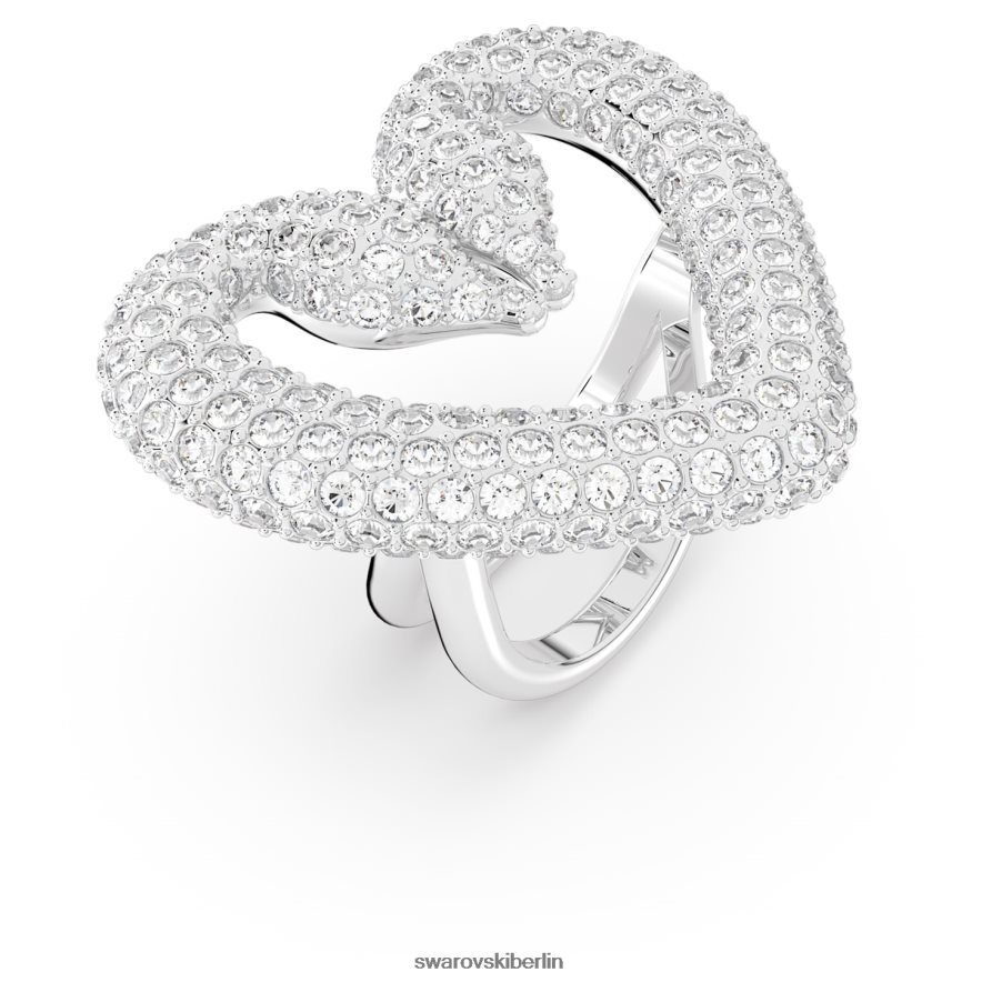 Swarovski Ein Cocktailring Herz, weiß, rhodiniert Schmuck HLT4481069