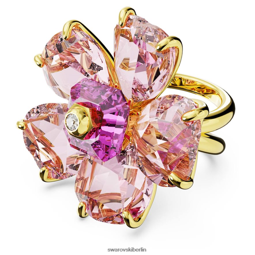 Swarovski Florere-Cocktailring Blume, rosa, vergoldet Schmuck HLT4481034