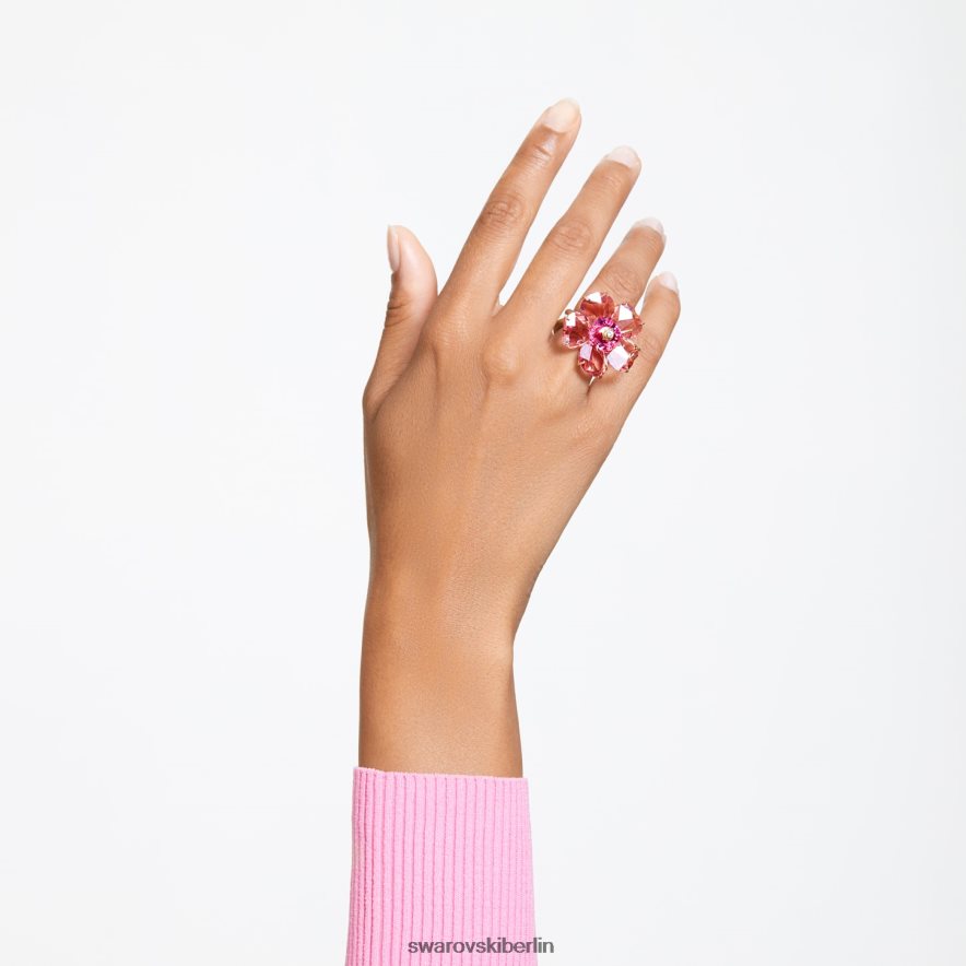 Swarovski Florere-Cocktailring Blume, rosa, vergoldet Schmuck HLT4481034
