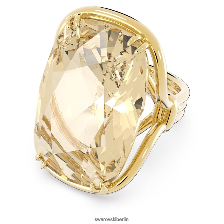Swarovski Harmonia-Cocktailring Übergroßer Kristall, Goldton, vergoldet Schmuck HLT4481035