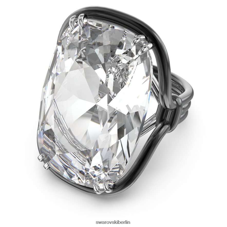 Swarovski Harmonia-Cocktailring Übergroßer Kristall, weiß, Metallmix-Finish Schmuck HLT4481043