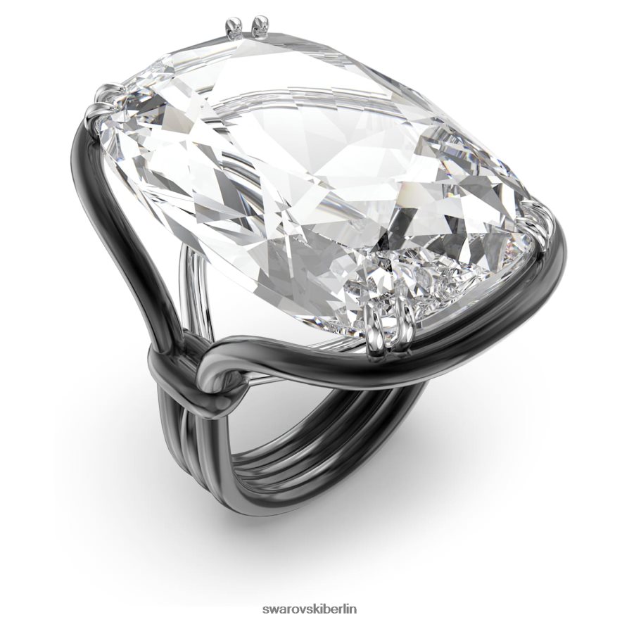Swarovski Harmonia-Cocktailring Übergroßer Kristall, weiß, Metallmix-Finish Schmuck HLT4481043