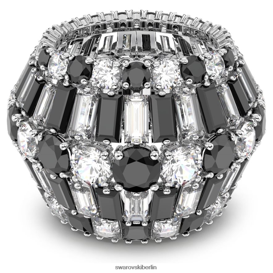 Swarovski Hyperbel-Cocktailring Mischschliffe, schwarz, rhodiniert Schmuck HLT4481060