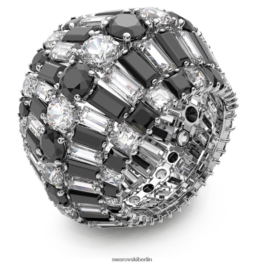 Swarovski Hyperbel-Cocktailring Mischschliffe, schwarz, rhodiniert Schmuck HLT4481060
