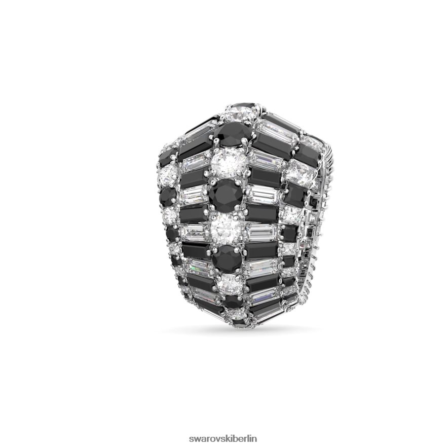 Swarovski Hyperbel-Cocktailring Mischschliffe, schwarz, rhodiniert Schmuck HLT4481060