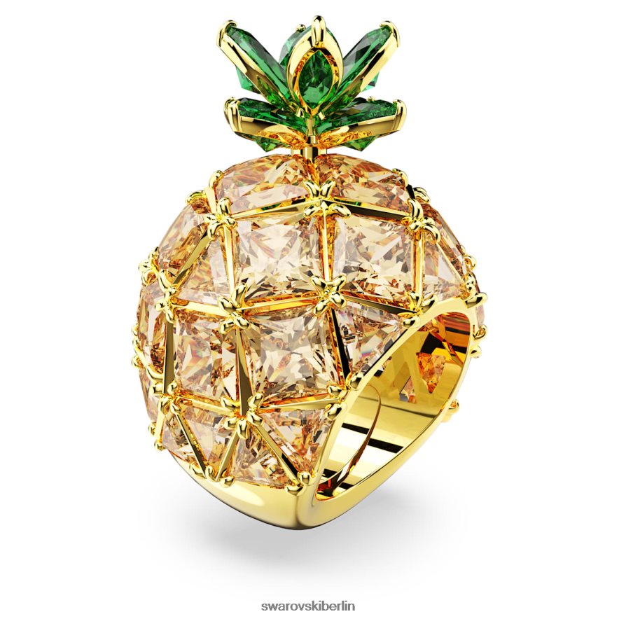 Swarovski Idyllischer Cocktailring Ananas, mehrfarbig, vergoldet Schmuck HLT4481026