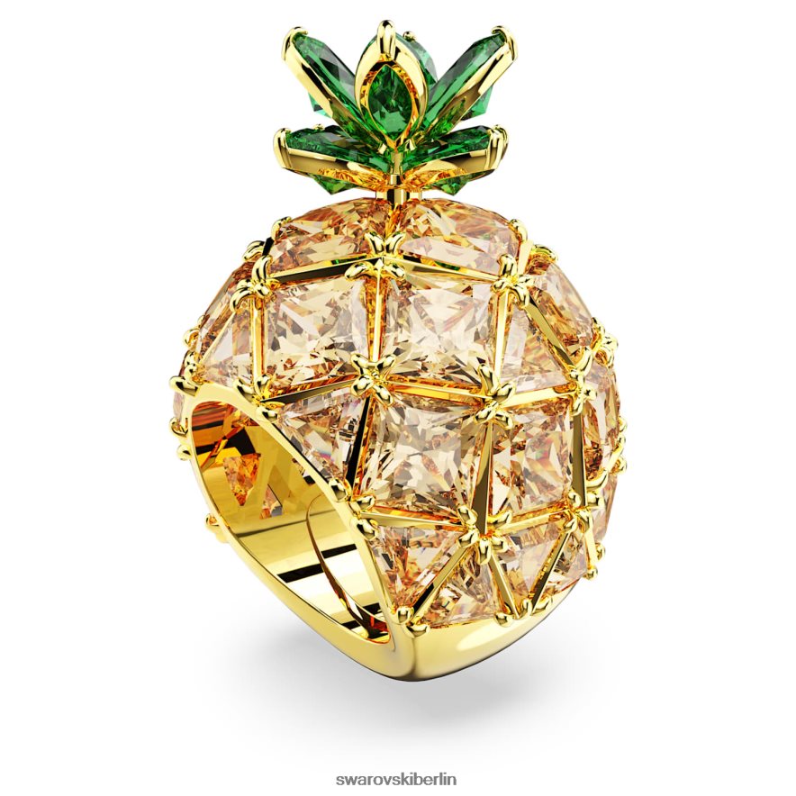Swarovski Idyllischer Cocktailring Ananas, mehrfarbig, vergoldet Schmuck HLT4481026