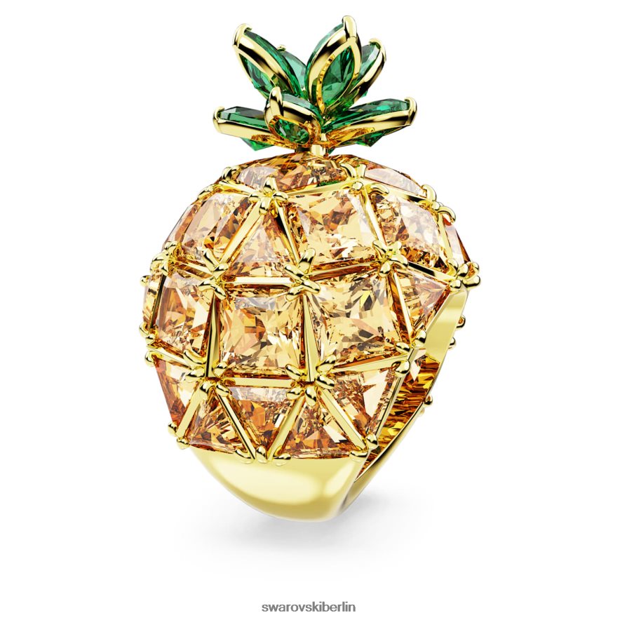 Swarovski Idyllischer Cocktailring Ananas, mehrfarbig, vergoldet Schmuck HLT4481026