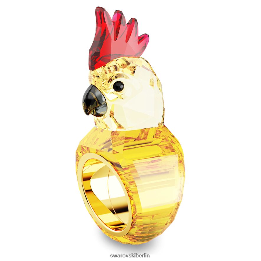Swarovski Idyllischer Cocktailring Papagei, mehrfarbig, vergoldet Schmuck HLT4481059